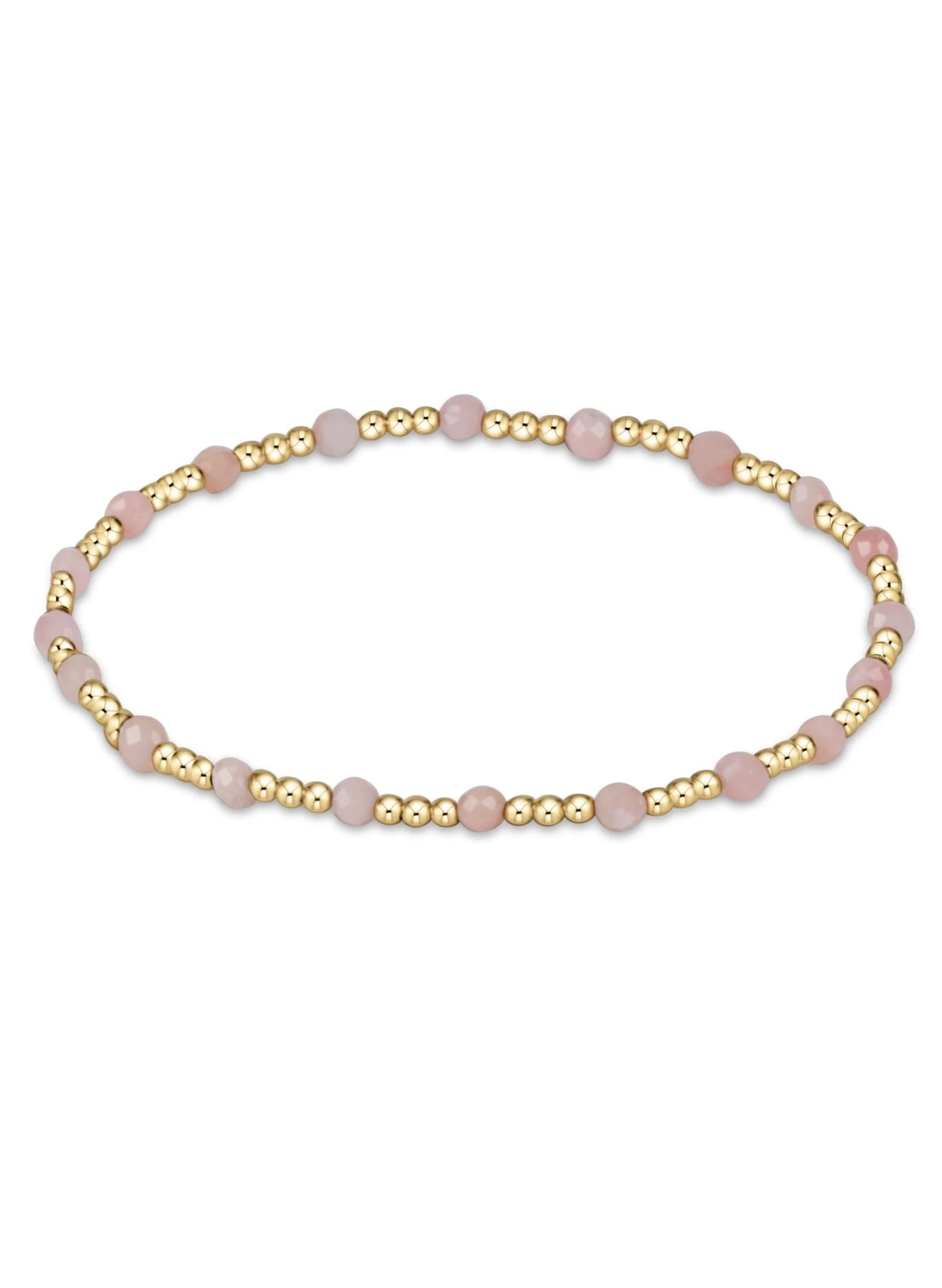 enewton design Enewton - Gemstone Gold Sincerity Pattern 3mm Bead Bracelet - Pink Opal available at The Good Life Boutique