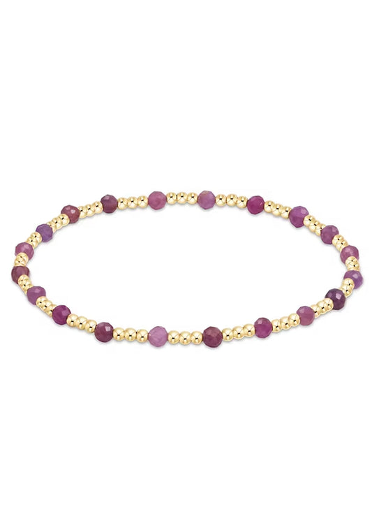 Enewton - Gemstone Gold Sincerity Pattern 3mm Bead Bracelet - Ruby