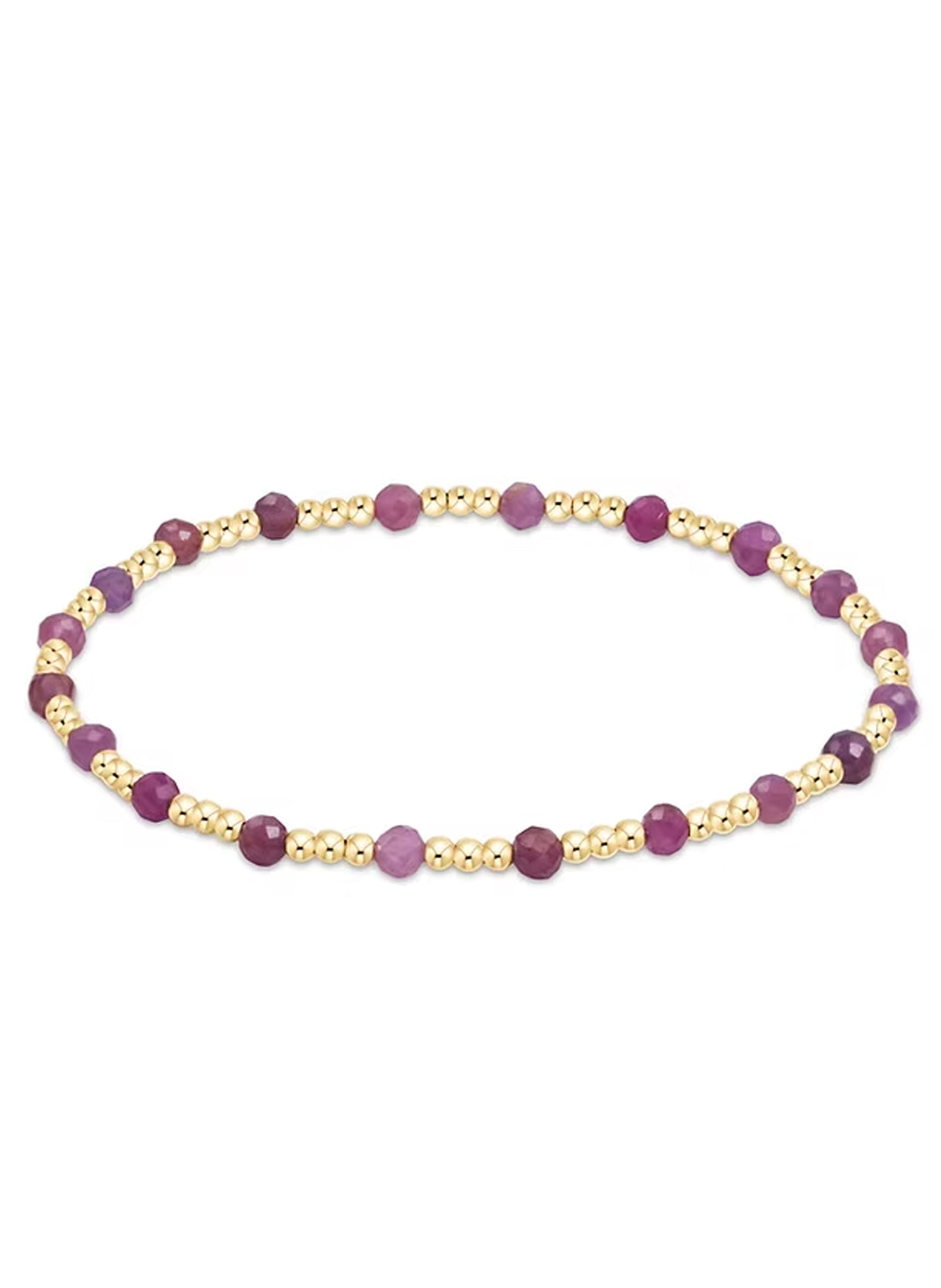 Enewton - Gemstone Gold Sincerity Pattern 3mm Bead Bracelet - Ruby