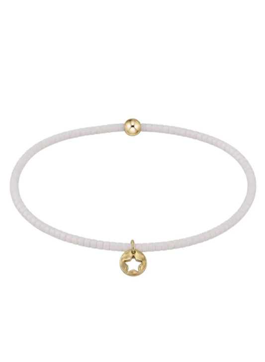 enewton design Enewton - Hope Classic Bracelet - White - Star Small Gold Disc available at The Good Life Boutique