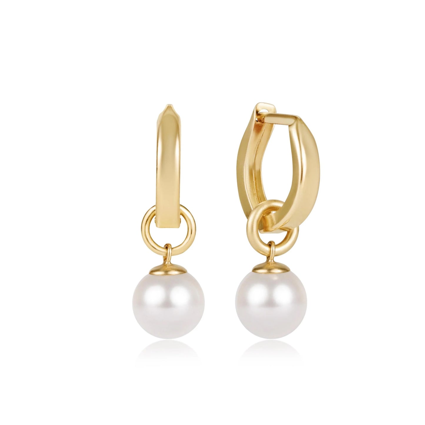 enewton design Enewton - Huggie Gold 0.5" Hoop - Classic Pearl 8MM Charm available at The Good Life Boutique