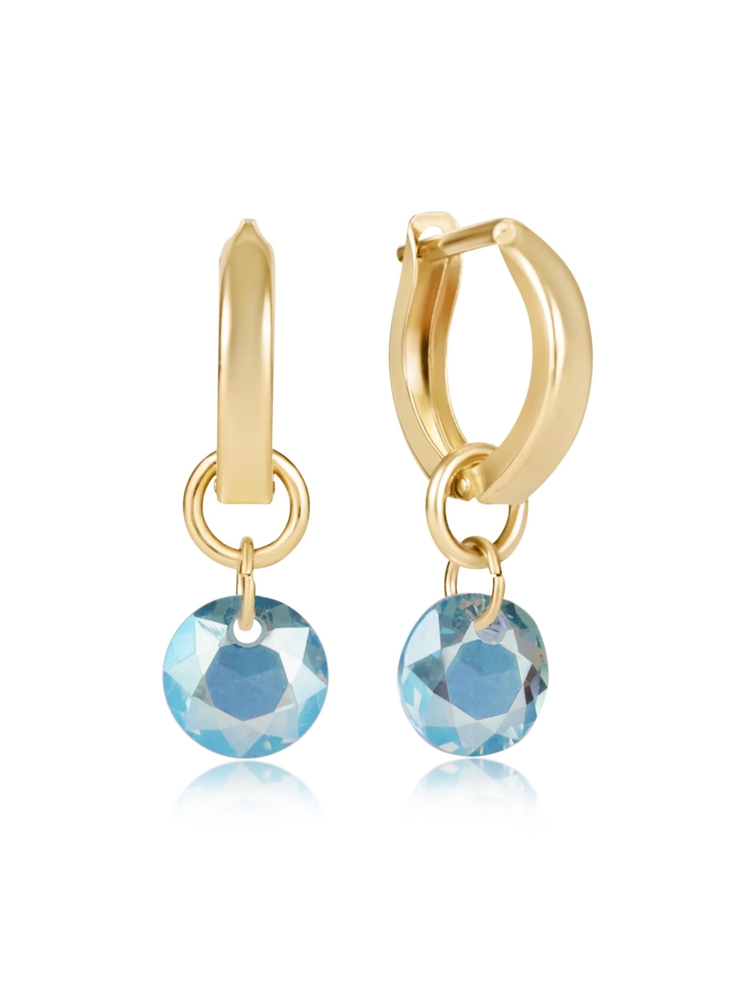 enewton design Enewton - Huggie Gold 0.5" Hoop - Reflection Small Charm - 03 available at The Good Life Boutique