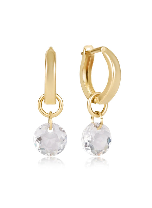 enewton design Enewton - Huggie Gold 0.5" Hoop - Reflection Small Charm - 04 available at The Good Life Boutique