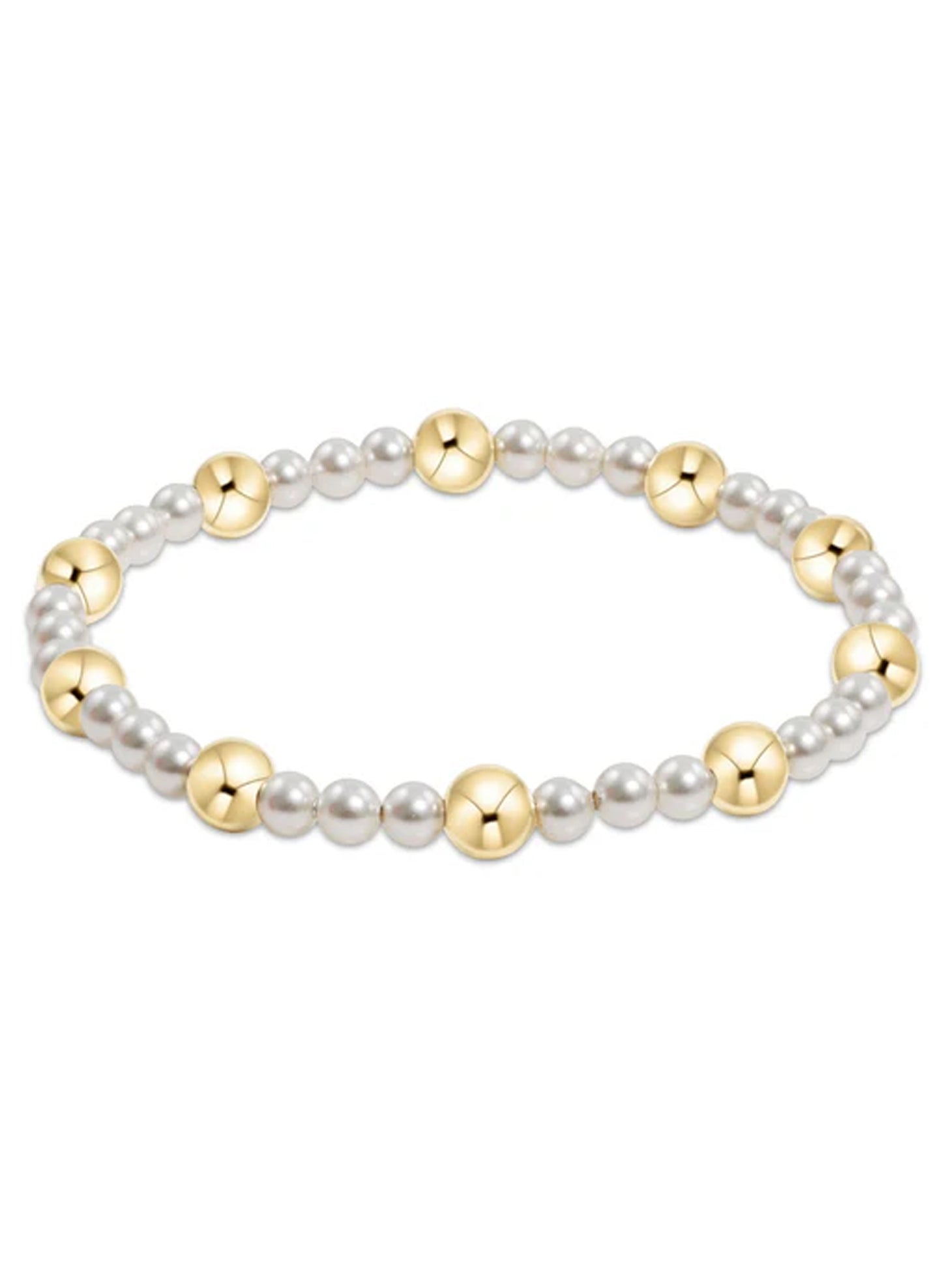 enewton design Enewton - Pearl Sincerity Pattern 4mm Bead Bracelet - 6mm Gold available at The Good Life Boutique