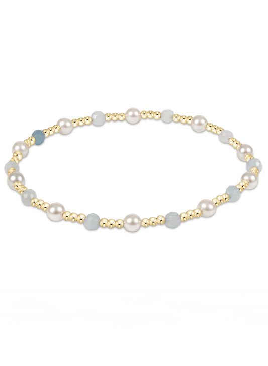 enewton design Enewton - Pearl Sincerity Pattern 4mm Bead Bracelet - Aquamarine available at The Good Life Boutique