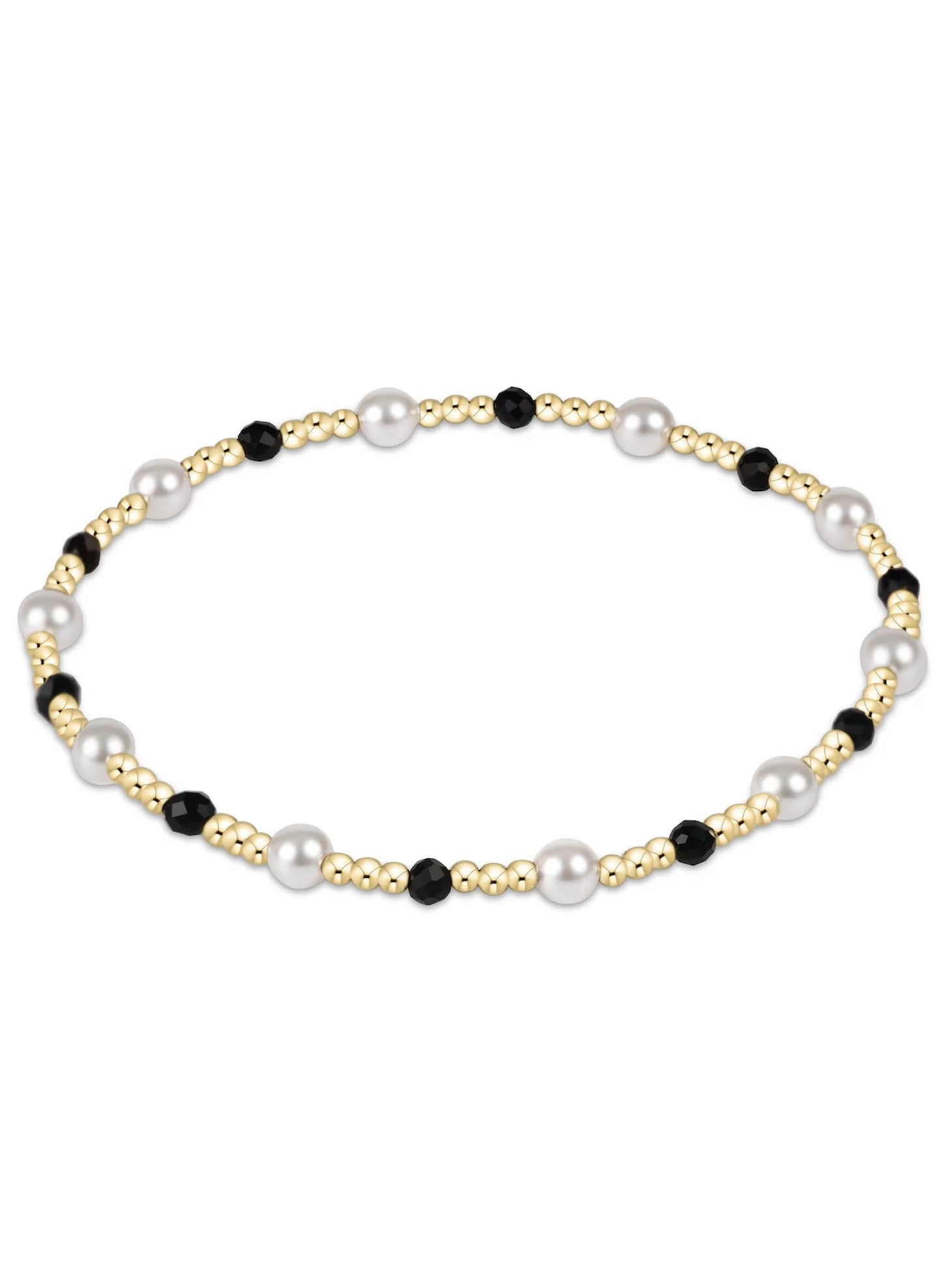 Enewton - Pearl Sincerity Pattern 4mm Bead Bracelet - Faceted Onyx
