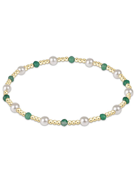 enewton design Enewton - Pearl Sincerity Pattern 4mm Bead Bracelet - Green Onyx available at The Good Life Boutique