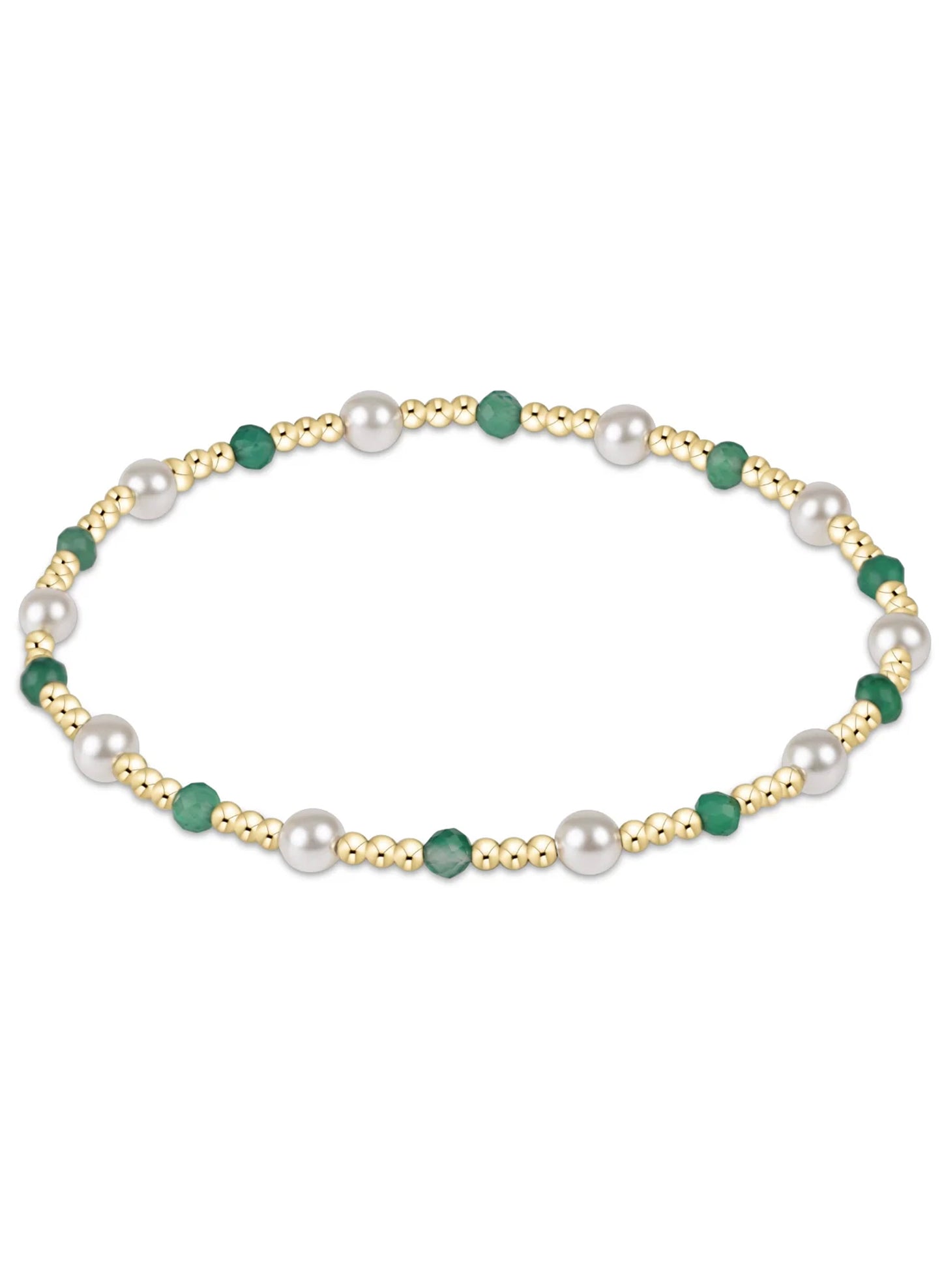enewton design Enewton - Pearl Sincerity Pattern 4mm Bead Bracelet - Green Onyx available at The Good Life Boutique