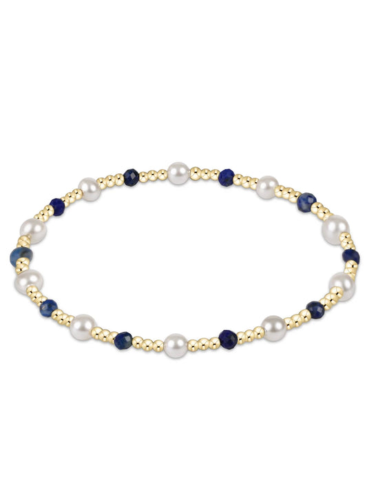 enewton design Enewton - Pearl Sincerity Pattern 4mm Bead Bracelet - Lapis available at The Good Life Boutique