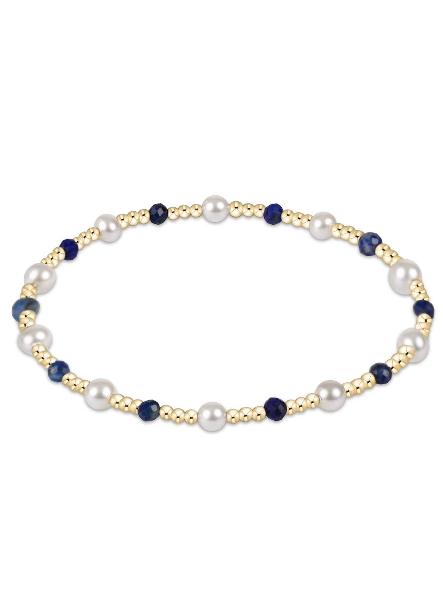 enewton design Enewton - Pearl Sincerity Pattern 4mm Bead Bracelet - Lapis available at The Good Life Boutique