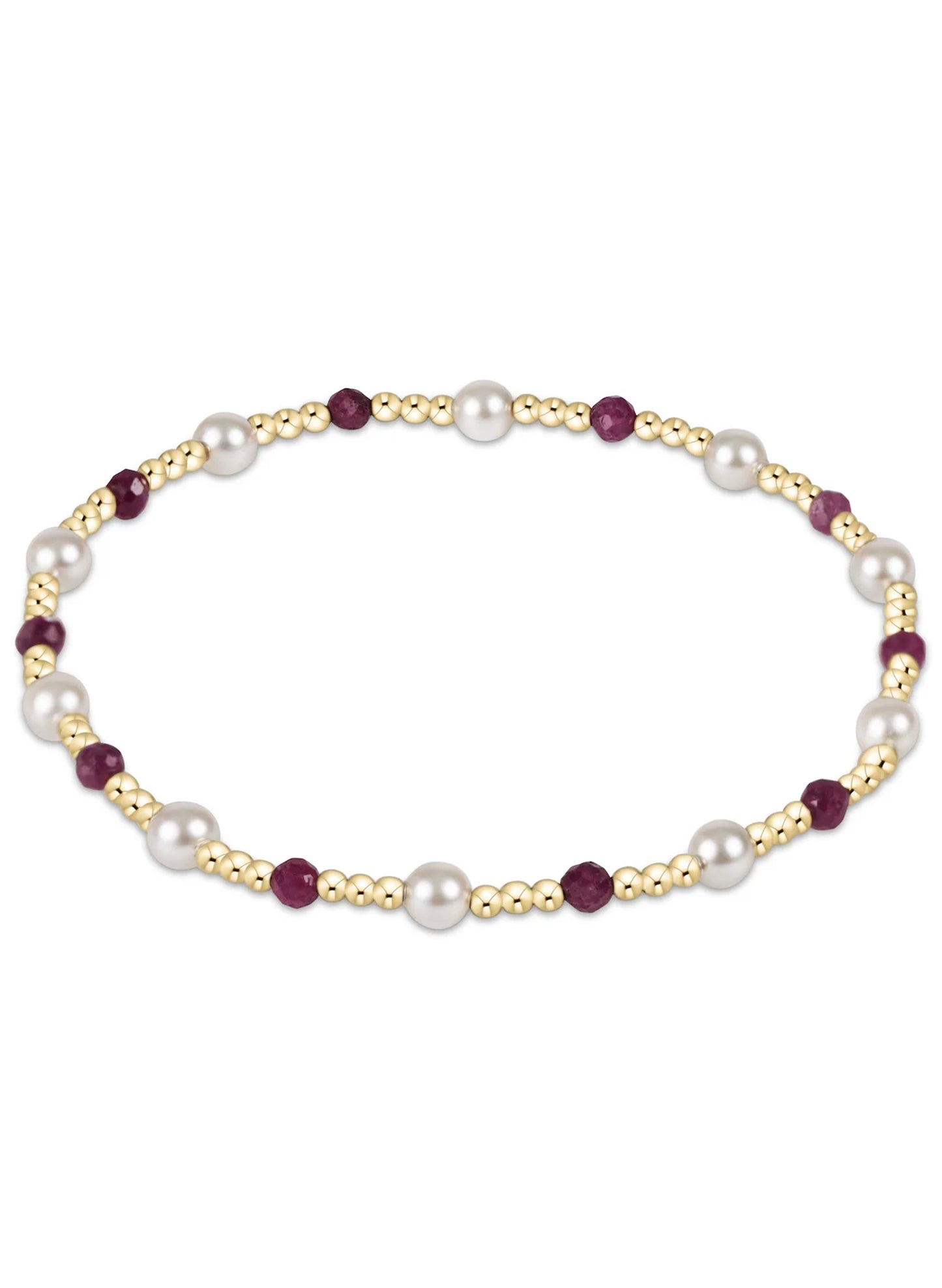 Enewton - Pearl Sincerity Pattern 4mm Bead Bracelet - Ruby