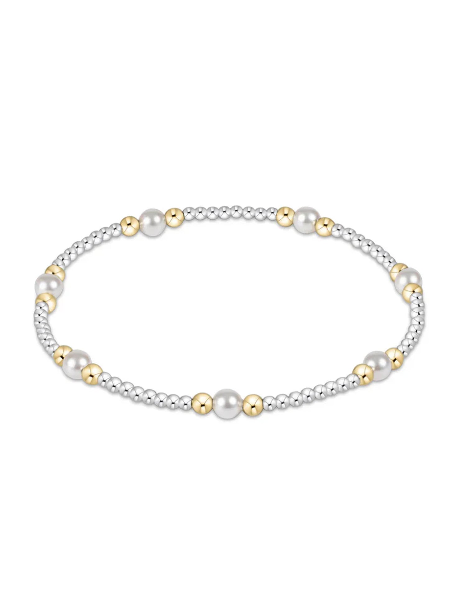 Enewton - Purpose Pearl 4mm Bead Bracelet - Mixed Metal