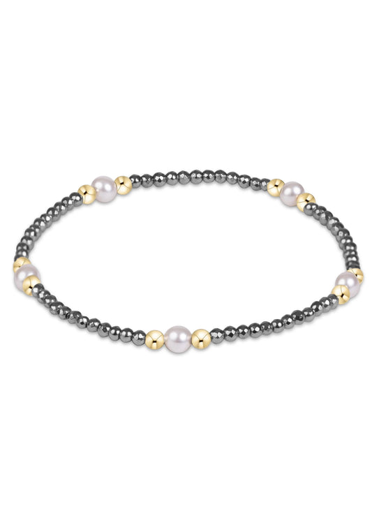 Enewton-Purpose Pearl 4mm Silver Faceted Hematite Bracelet
