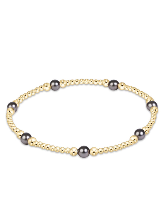 Enewton-Purpose Pearl Dark Grey 4mm Gold Bracelet