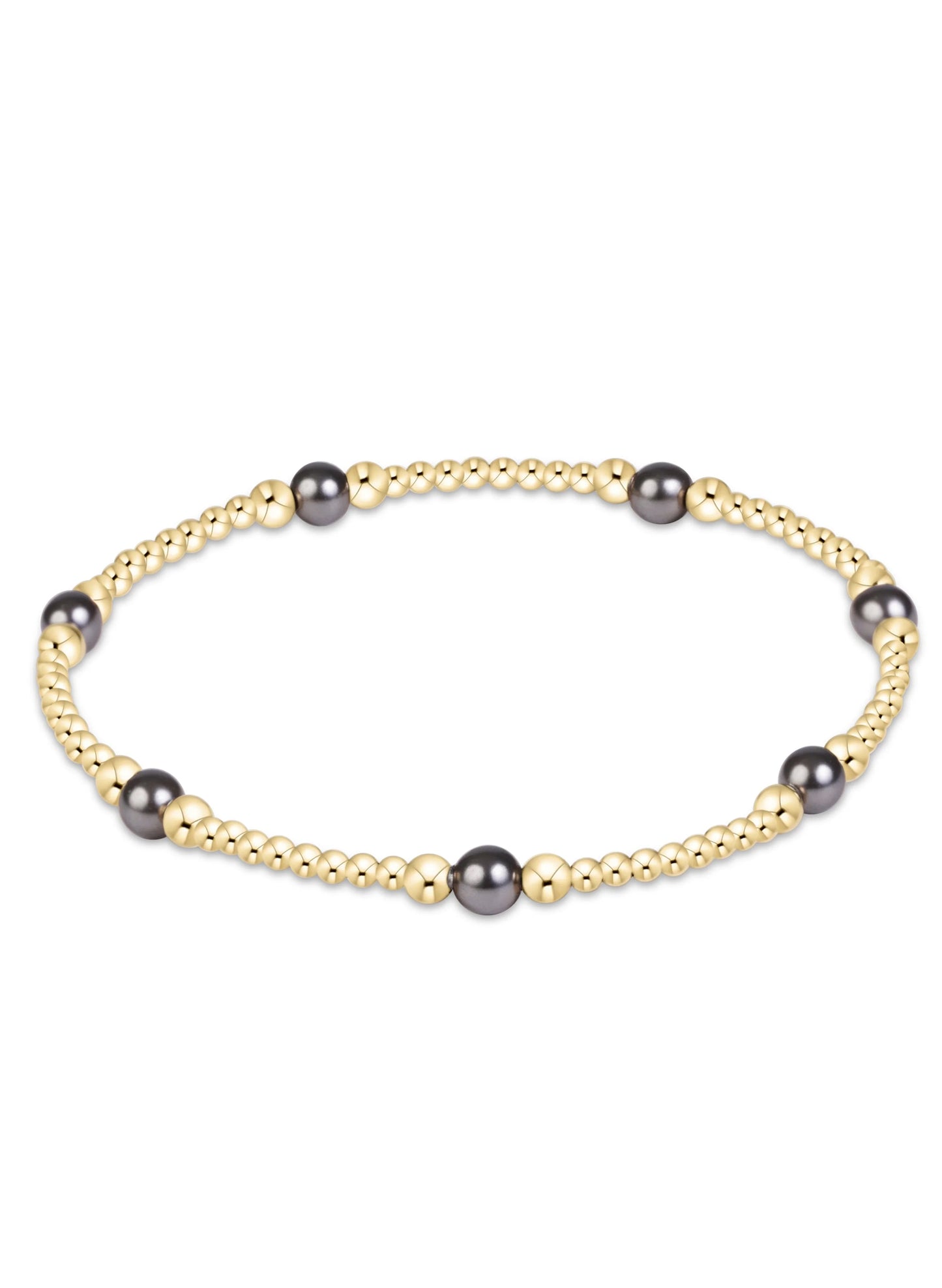 Enewton-Purpose Pearl Dark Grey 4mm Gold Bracelet