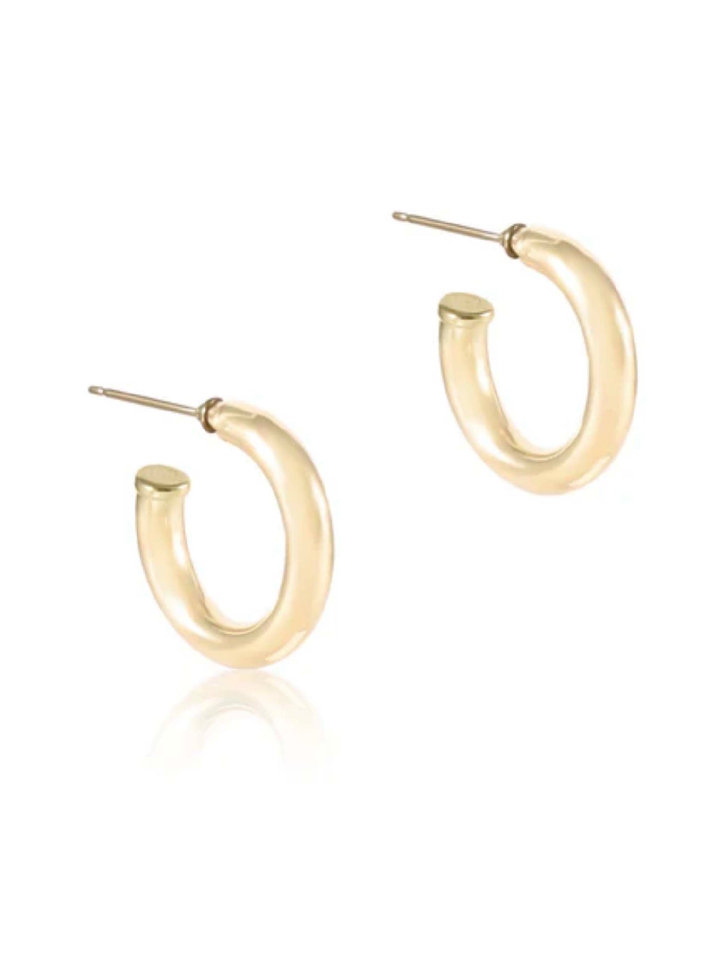 enewton design Enewton - Round Gold 1" Post Hoop - 4mm - Smooth available at The Good Life Boutique
