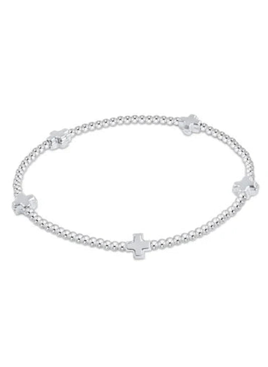 enewton design Enewton - Signature Cross Small Sterling Pattern 2mm Bead Bracelet - Sterling available at The Good Life Boutique