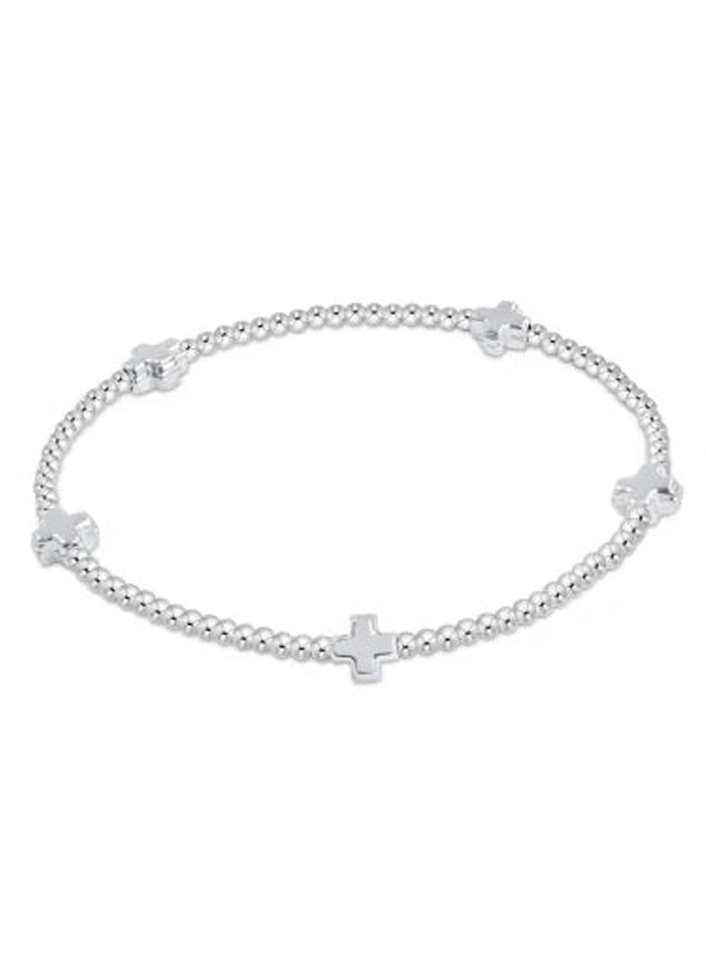 enewton design Enewton - Signature Cross Small Sterling Pattern 2mm Bead Bracelet - Sterling available at The Good Life Boutique