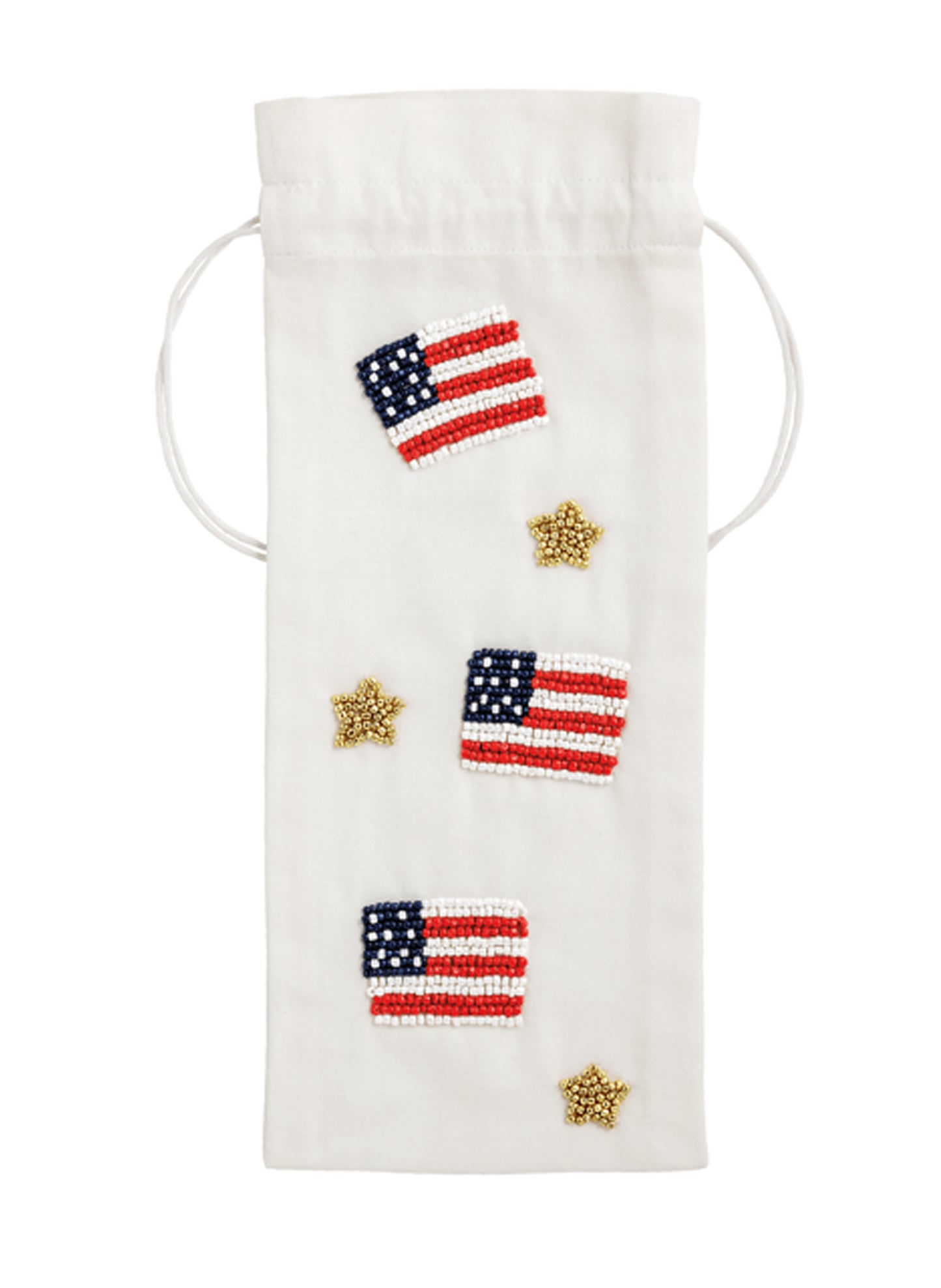 Mud Pie Flag Beaded Wine Bag available at The Good Life Boutique