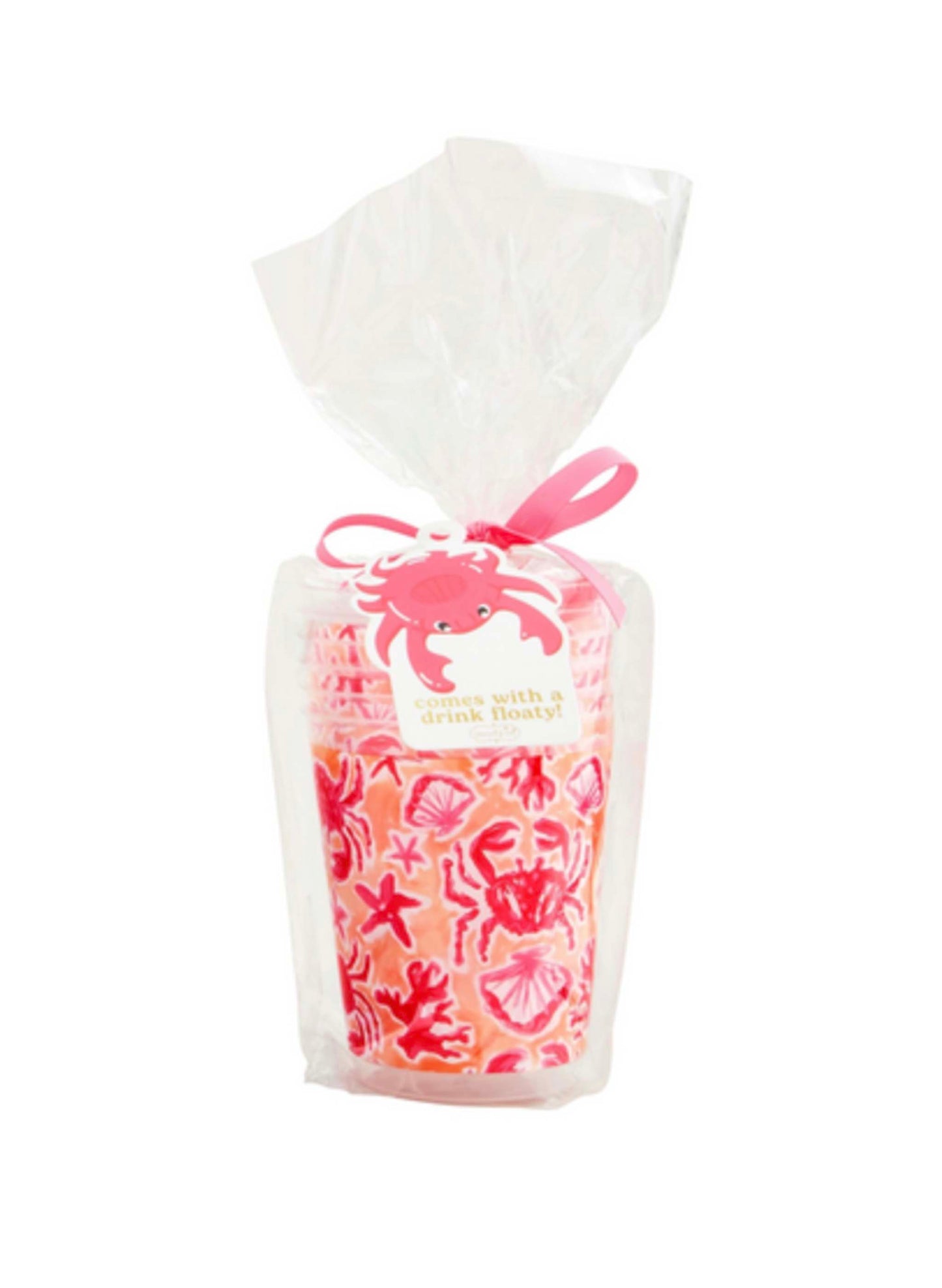 Mud Pie Beach Floaty Party Cup Set - Orange available at The Good Life Boutique