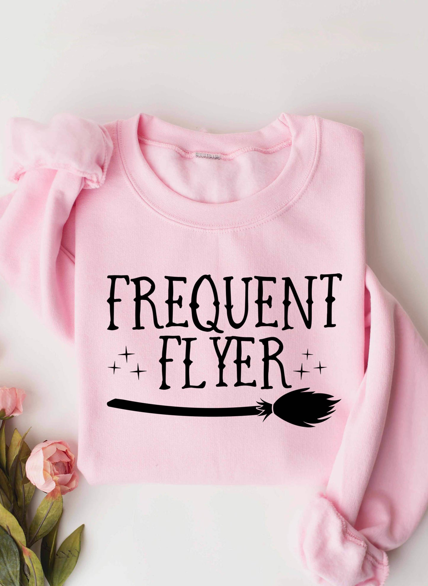 Rosemead Halloween Flyer Graphic Sweatshirt - Light Pink available at The Good Life Boutique
