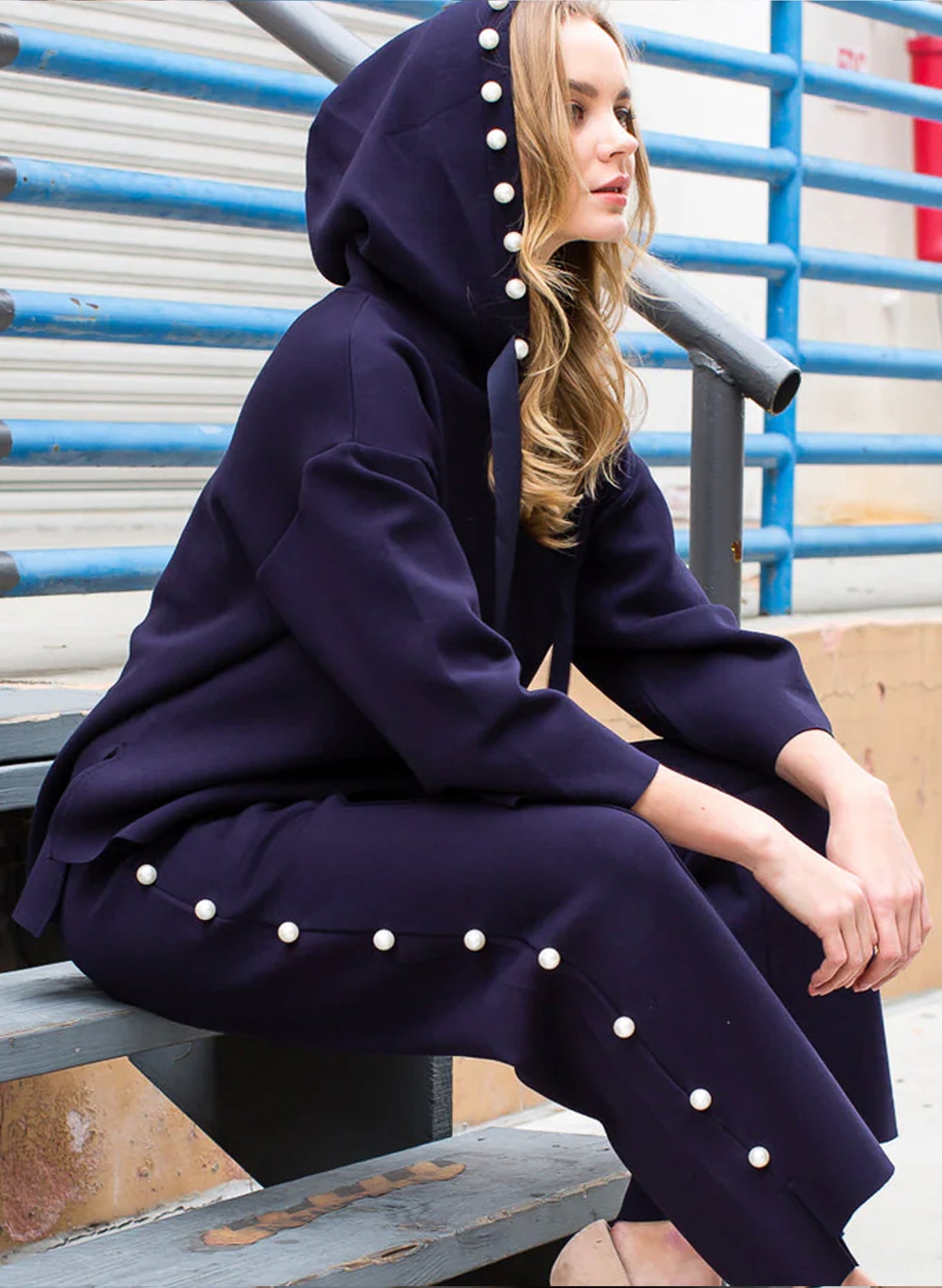 Farrah Pearl Pant - Navy