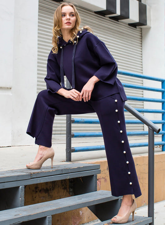 Farrah Pearl Pant - Navy