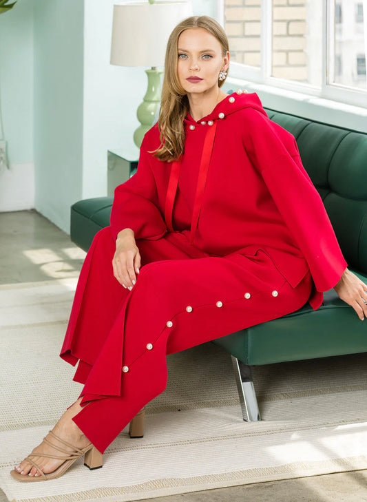 Farrah Pearl Pant - Red