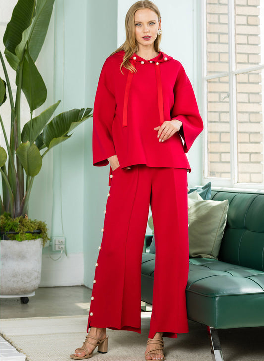 Farrah Pearl Pant - Red