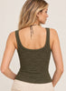 NIKIBIKI Floral Textured Lace Tank - One Size - Earth Olive available at The Good Life Boutique