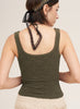Floral Textured Lace Tank - One Size - Earth Olive