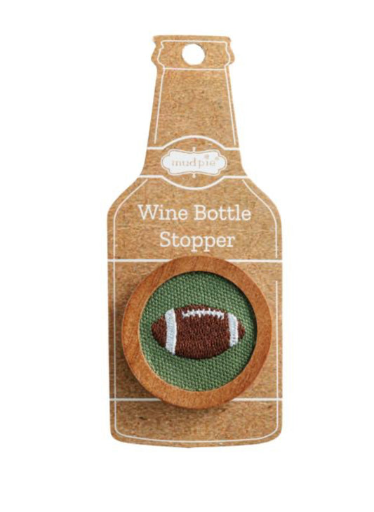 Mud Pie Football Emb Bottle Stopper available at The Good Life Boutique