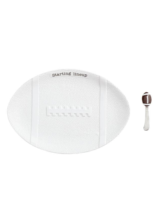 Mud Pie Football Platter available at The Good Life Boutique