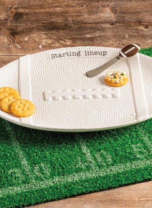 Mud Pie Football Platter available at The Good Life Boutique
