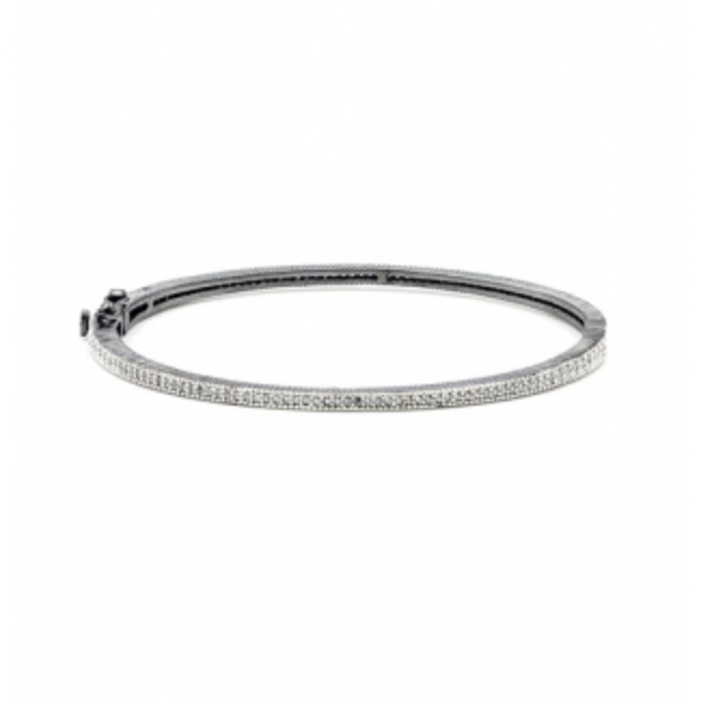 Freida Rothman Freida Rothman Signiture Thin Pave Hinge Bangle available at The Good Life Boutique