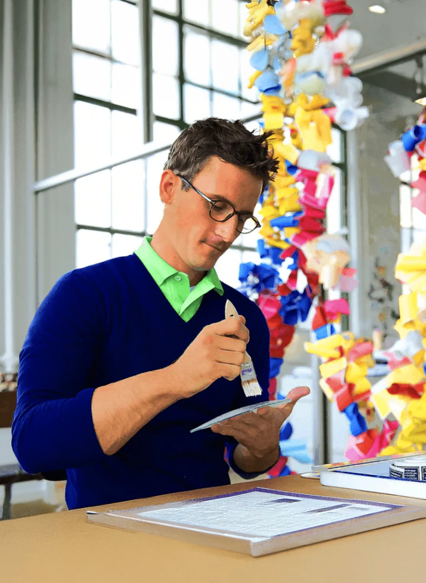 BEN'S GARDEN Golf Script Decoupage Glass Tray 6" x 6" available at The Good Life Boutique