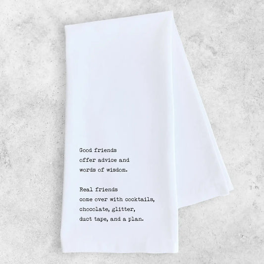 Dev D + Co. Real Friends - Tea Towel available at The Good Life Boutique