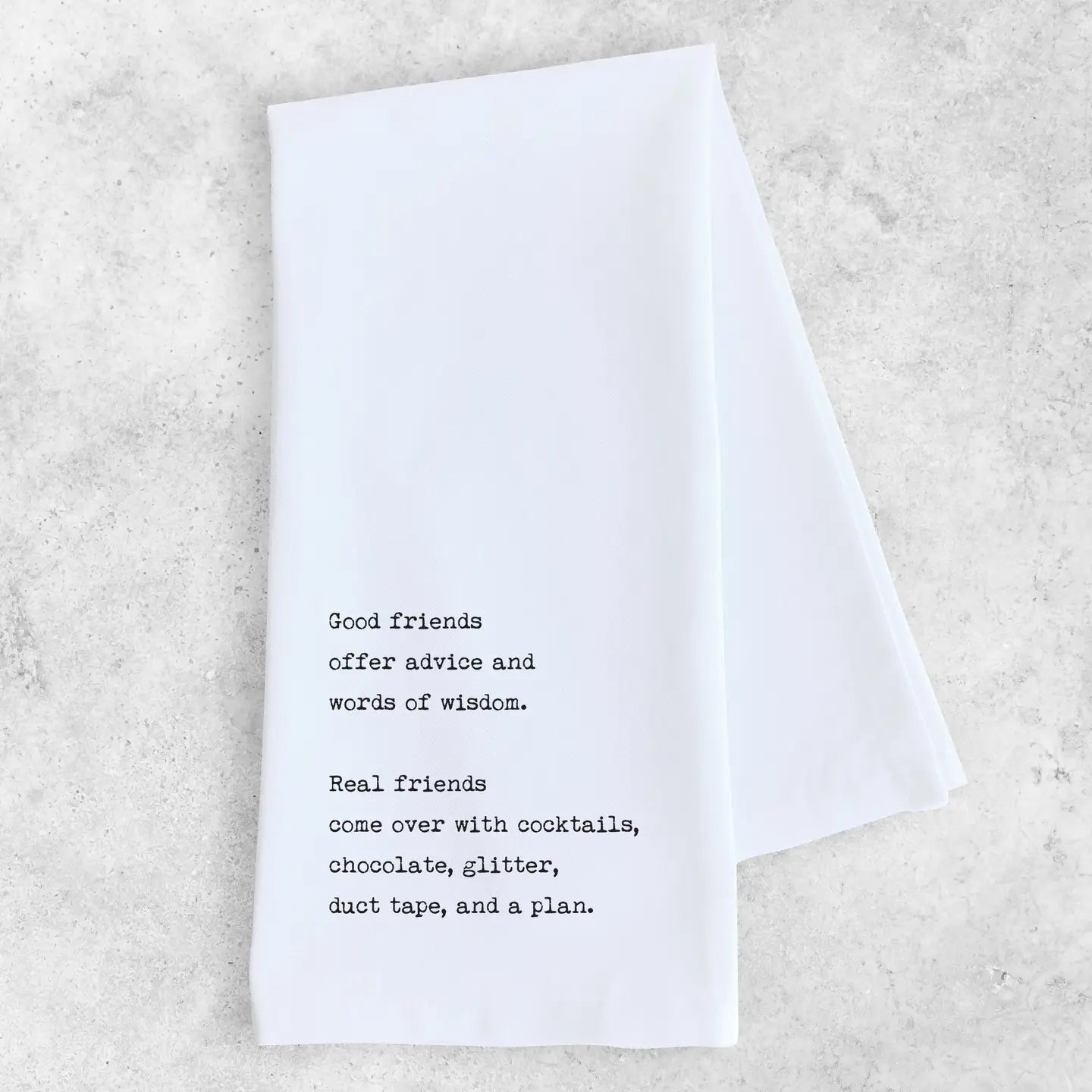 Dev D + Co. Real Friends - Tea Towel available at The Good Life Boutique