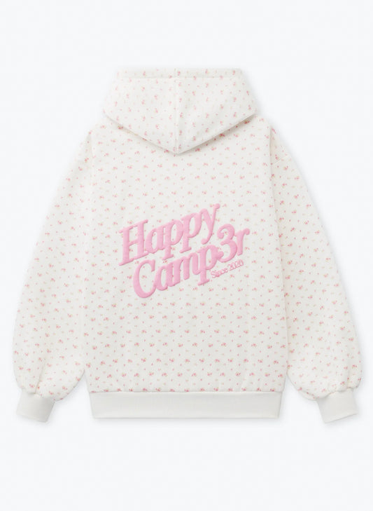 Garden Confetti Puff Core Hoodie - Frost White