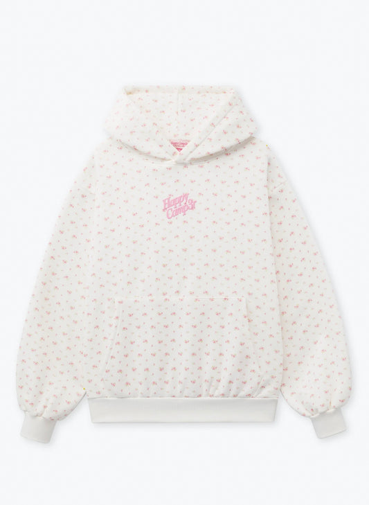 Garden Confetti Puff Core Hoodie - Frost White