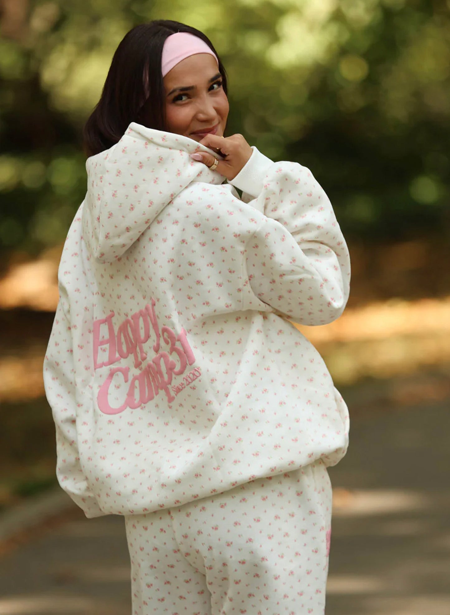 Garden Confetti Puff Core Hoodie - Frost White