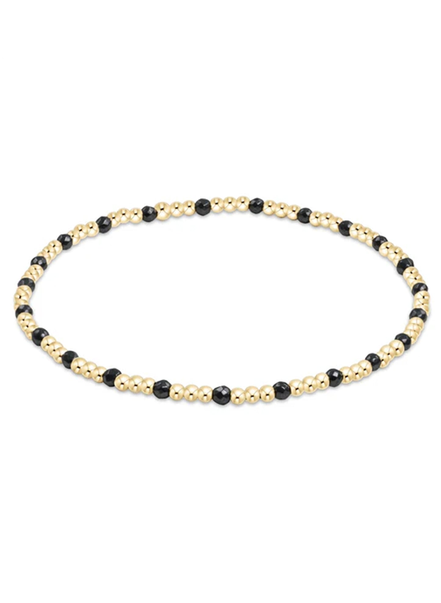 enewton design Gemstone Gold Sincerity Pattern 2mm Bead Bracelet - Faceted Hematite available at The Good Life Boutique