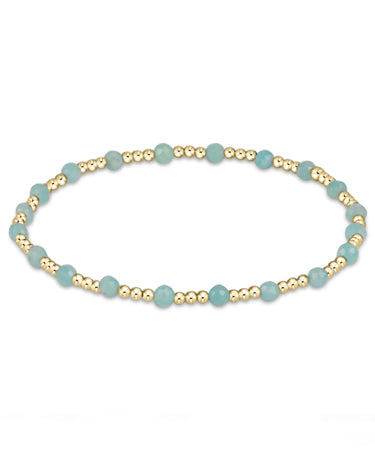 enewton design Gemstone Gold Sincerity Pattern 3mm Bead Bracelet - Amazonite available at The Good Life Boutique