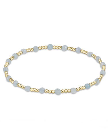 enewton design Gemstone Gold Sincerity Pattern 3mm Bead Bracelet - Aquamarine available at The Good Life Boutique