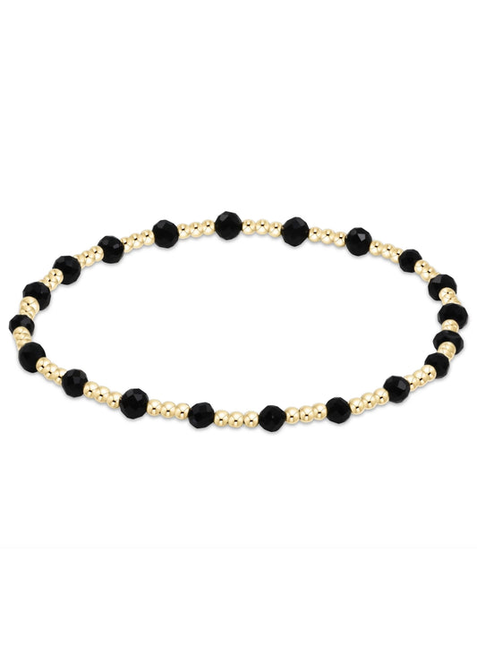 enewton design Enewton - Gemstone Gold Sincerity Pattern 3mm Bead Bracelet - Faceted Onyx available at The Good Life Boutique