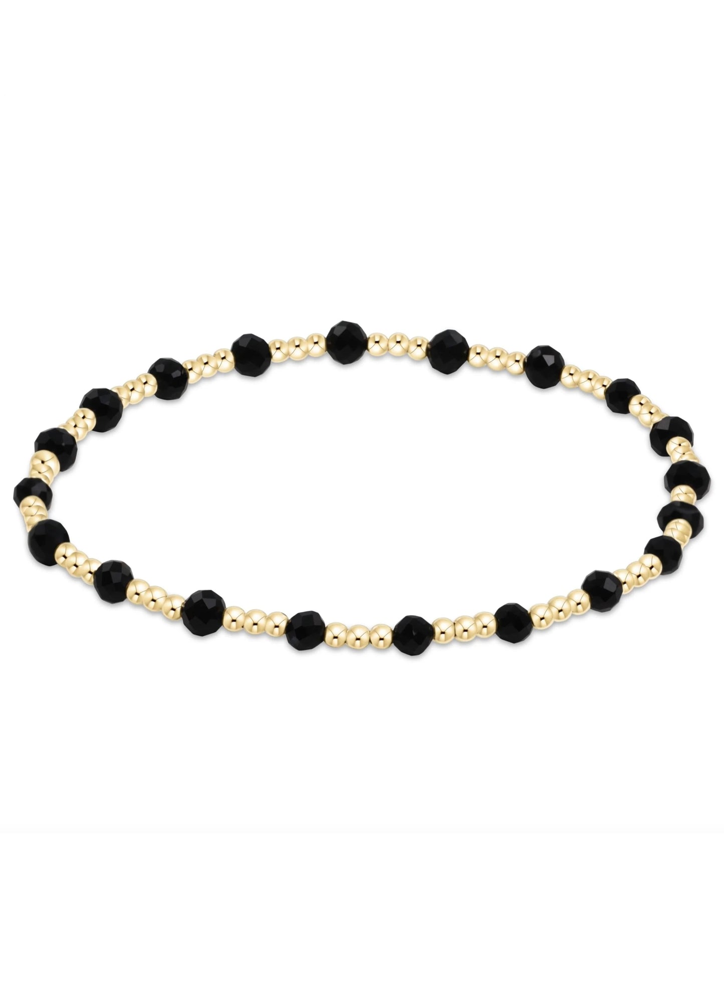 enewton design Gemstone Gold Sincerity Pattern 3mm Bead Bracelet - Faceted Onyx available at The Good Life Boutique