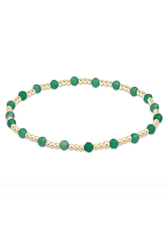 enewton design Gemstone Gold Sincerity Pattern 3mm Bead Bracelet - Green Onyx available at The Good Life Boutique