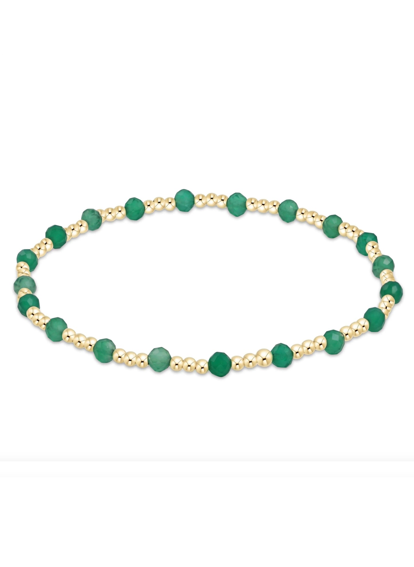 enewton design Enewton - Gemstone Gold Sincerity Pattern 3mm Bead Bracelet - Green Onyx available at The Good Life Boutique