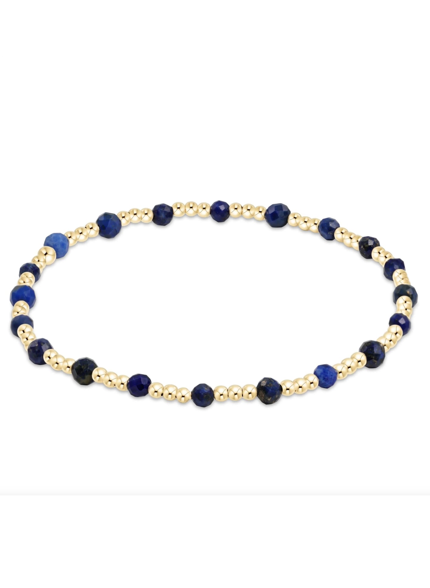 enewton design Enewton - Gemstone Gold Sincerity Pattern 3mm Bead Bracelet - Lapis available at The Good Life Boutique