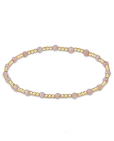 enewton design Gemstone Gold Sincerity Pattern 3mm Bead Bracelet - Pink Opal available at The Good Life Boutique